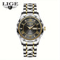LIGE Men's Watch Classic Business Watches Waterproof Dual Calendar Fashion High end/wristwatch Men's Night Glow Multi functional QuartzWatches.