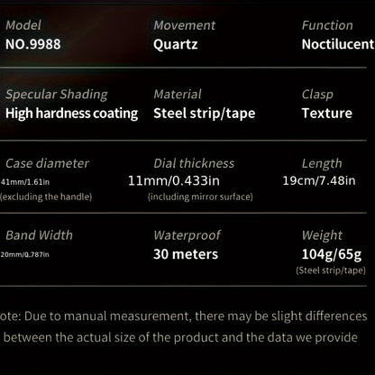 OLEVS ساعة رجالي كوارتز أنيقة ثنائية اللون مقاومة للماء ومضيئة