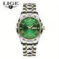 LIGE Men's Watch Classic Business Watches Waterproof Dual Calendar Fashion High end/wristwatch Men's Night Glow Multi functional QuartzWatches.