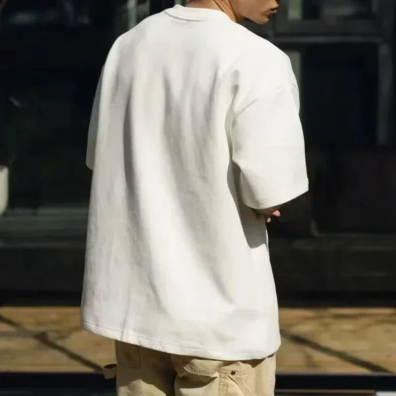 Men's T-shirt - Comfortable round-neck, casual cotton short-sleeved, soft and breathable fabric, trendy letter print