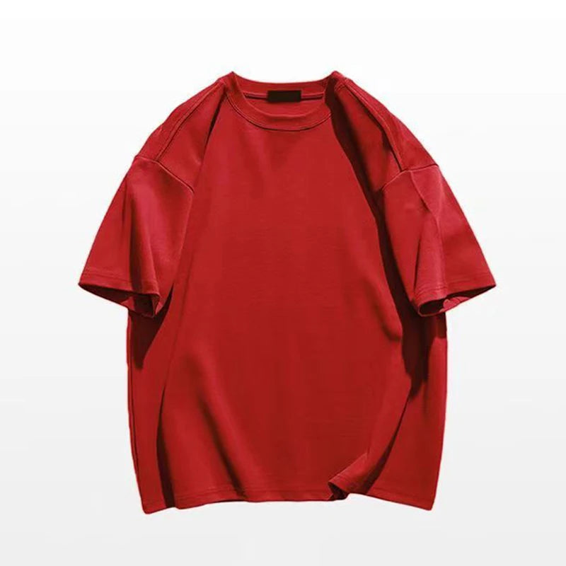 High-quality Men's T-Shirt 100% Cotton T Shirt Men Women Solid Color Basic Casual Clothing Big Size Short Sleeve Black White Top