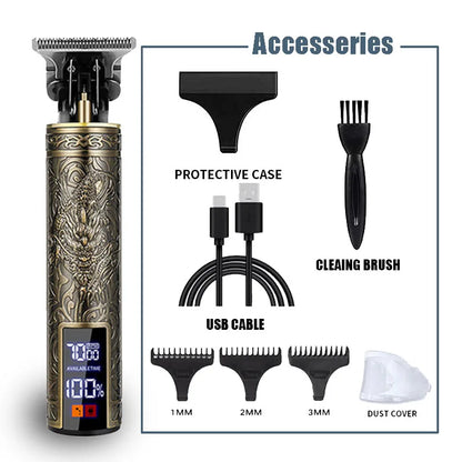 New！T9 Electric Hair Trimmer/Accessories | USB Professional Shaver | 0mm Bald Fade Cutting Machine Portable for Men Home Haircut