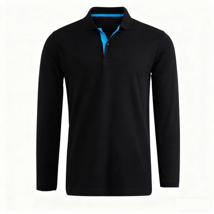 95% Cotton Long Sleeve T Shirts Men Casual Brand Homme Clothing Hombre Tee Tops Fashion Tshirt Black White Polo T-Shirts For Men